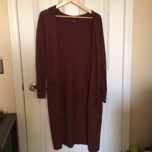 Umber Long Cardigan with Hood